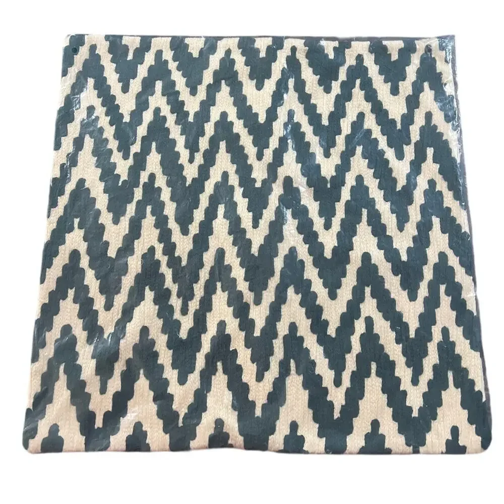 West Elm Green Organic Chevron Grey Patterned Pillow Cover